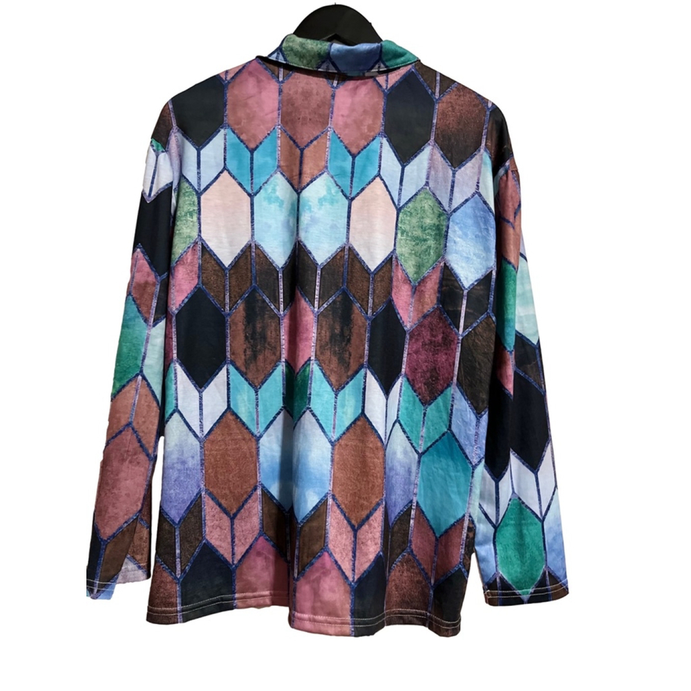 2 for $10 special☀️ Women's Unbranded Multi Color Pullover Top Size L - Picture 3 of 7